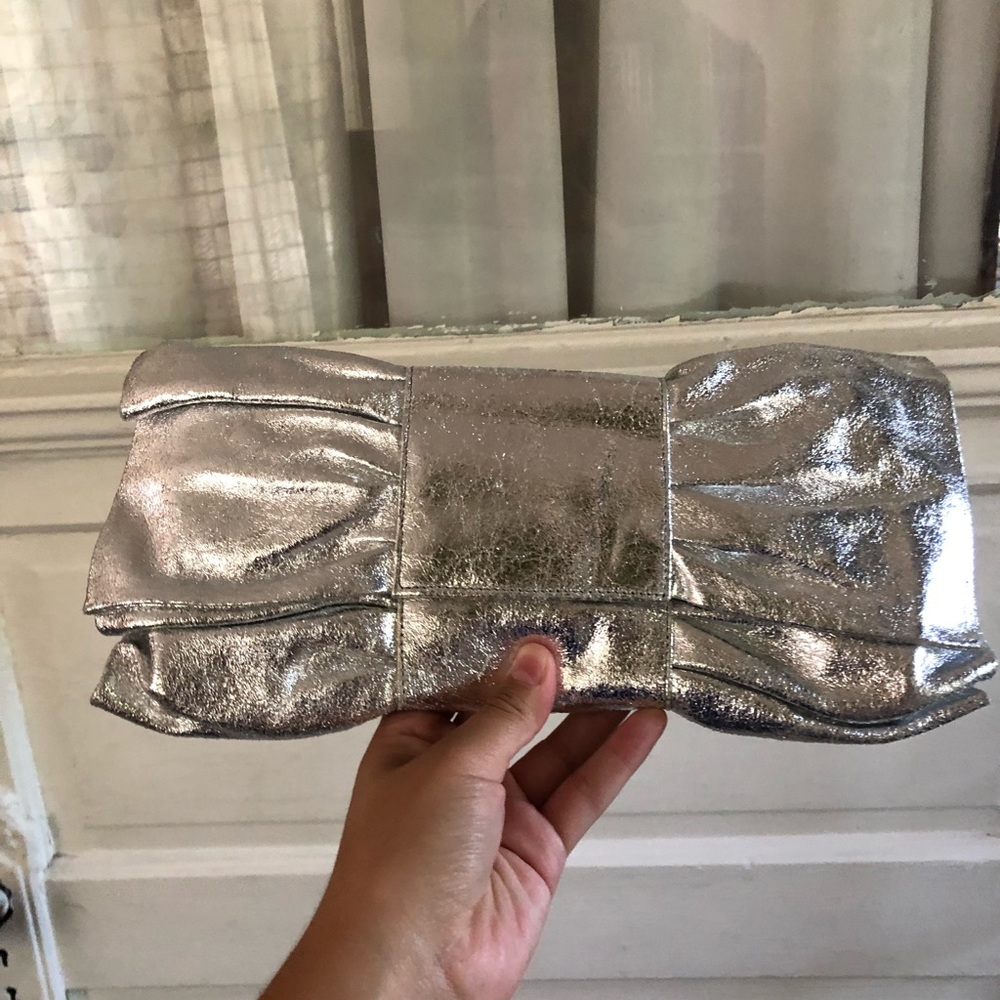 Women’s silver clutch bag purse